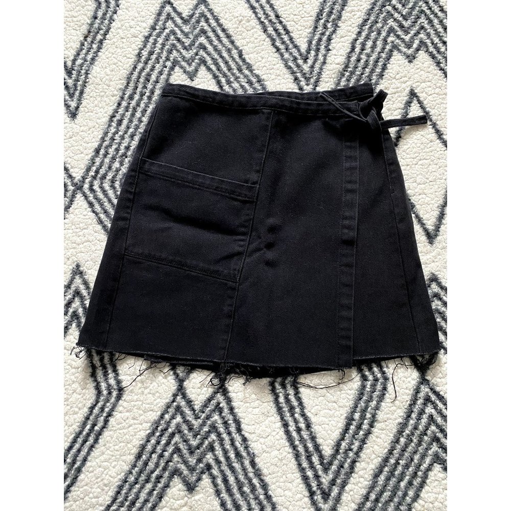 Pacsun Black Denim Wrap Skirt | Women's | Size: 27